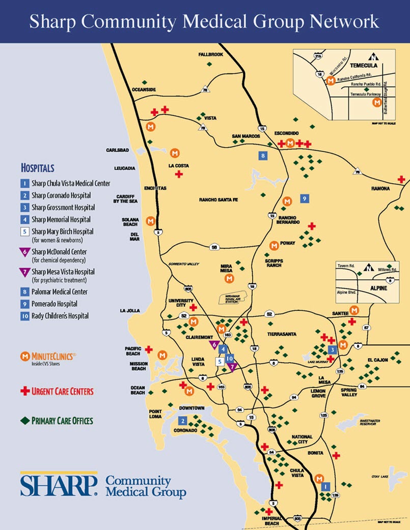 Sharp Community Medical Group Locations Map